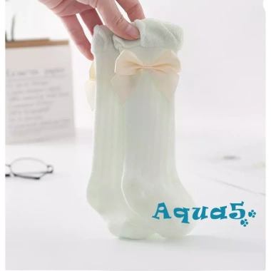 Vớ Cotton Dài Phối Nơ Thoáng Khí Cho Bé Gái 0-3 Tuổi - Giá Ưu Đãi 44.928đ