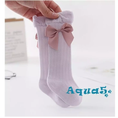 Vớ Cotton Dài Phối Nơ Thoáng Khí Cho Bé Gái 0-3 Tuổi - Giá Ưu Đãi 44.928đ