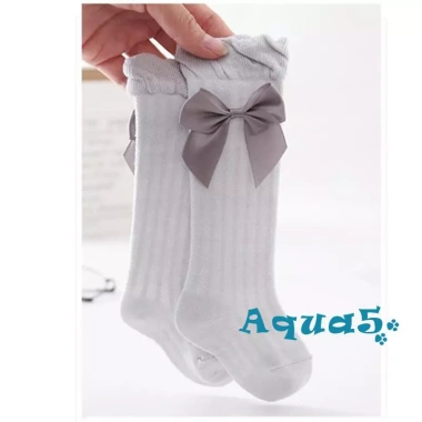 Vớ Cotton Dài Phối Nơ Thoáng Khí Cho Bé Gái 0-3 Tuổi - Giá Ưu Đãi 44.928đ