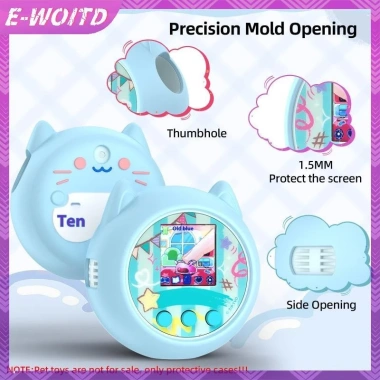 Vỏ da mềm chống rơi E-WOITD cho Punirunes: bảo vệ silicon có dây buộc, phụ kiện thú cưng điện tử ảo 7