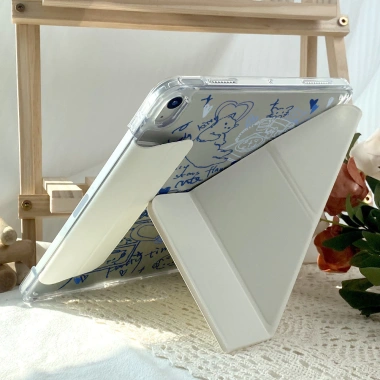 Vỏ F&X iPad và iPad Air 4/5/6 Siêu Dễ Thương Acrylic Trong Suốt, Ngăn Bút và Sạc Từ Tính, Chống Uốn Cong - Giảm Giá 22%