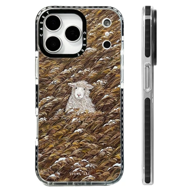 Vỏ iPhone Mùa Thu Cỏ Cừu Nhỏ - Silicone trong suốt, chống sốc, sạc không dây, tương thích 12‑17 Pro Max