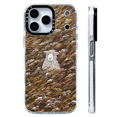 Vỏ iPhone Mùa Thu Cỏ Cừu Nhỏ - Silicone trong suốt, chống sốc, sạc không dây, tương thích 12‑17 Pro Max