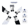 Vớ Nam Cổ Cao ICONDENIM Mid-Crew Đen Trắng - Giá Ưu Đãi 39.000, Độ Bền Cao, Thoải Mái