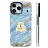 Vỏ sạc từ tính không dây Wavesurfing Dog Oil Painting silicone mềm trong suốt chống sốc tương thích iPhone 12 13 14 15 16 17 Pro Max 17AIR