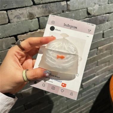 Vỏ tai nghe FLAZEA cá vàng – Chống rơi, bụi, trầy xước, kèm dây chuyền, tương thích AirPods 1‑4 & Pro2
