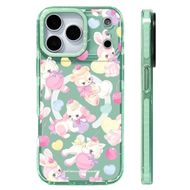 Vỏ thú cưng hình trái tim có màn hình, sạc không dây từ tính, silicon mềm, tương thích iPhone 12-17 Pro Max, chống sốc 7