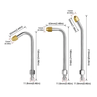 Vòi phun áp suất cao DARON 1/4 đa góc 360°, đầu nối thép không gỉ, xoay sạch khung gầm ô tô 2