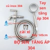 Vòi sen tắm inox SUS304 thân đúc không gỉ, tay sen tăng áp 304, bộ sen - tay sen 2