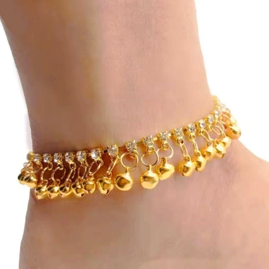 Vòng chân chuông tua rua vàng bạc thiết kế kỳ lạ, kim cương giả - Giá 113k 3