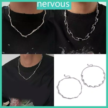 Vòng cổ kim loại họa tiết gợn sóng - Độ dài điều chỉnh, unisex, giá ưu đãi 55.171₫