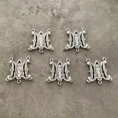 Vòng cổ Mân Côi Charms, bộ mặt dây chuyền Đức Trinh Nữ Maria & Thánh Giá - 5 món DIY 67.100₫
