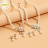 Vòng Cổ Nữ Pufangnice Hạt Bóng Ngọc Trai Giả, Kim Cương Nhúng Hoa kèm Bông Tai - 47.100₫ 4