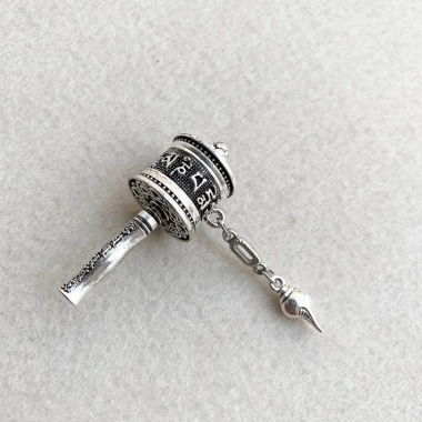Vòng cổ Sutra Tube Retro Tây Tạng mặt dây chuyền xoay phong cách dân tộc chỉ 42.153 VND