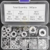 Vòng đệm thép không gỉ 360 chiếc - Phụ kiện phần cứng, bộ dây buộc, vòng đệm vít tròn, giảm giá 69.000₫