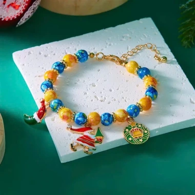 Vòng Đeo Tay Ông Già Noel Tuần Lộc Bông Tuyết Nai Sừng Hợp Kim Giáng Sinh 30k