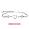 Vòng tay bạc Hello Kitty & Hoa Anh Đào - Quà tặng nữ sang trọng, có hộp, giá ưu đãi 233k 2