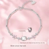 Vòng tay bạc Hello Kitty & Hoa Anh Đào - Quà tặng nữ sang trọng, có hộp, giá ưu đãi 233k 4