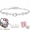 Vòng tay bạc Hello Kitty & Hoa Anh Đào - Quà tặng nữ sang trọng, có hộp, giá ưu đãi 233k 8