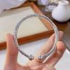 Vòng tay đồng trắng mạ bạc không phai màu họa tiết thổ cẩm nhẹ nhàng