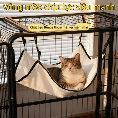 Võng treo chuồng mèo 2 lớp vải lông + canvas, đa màu, giảm còn 68,000 VND 2