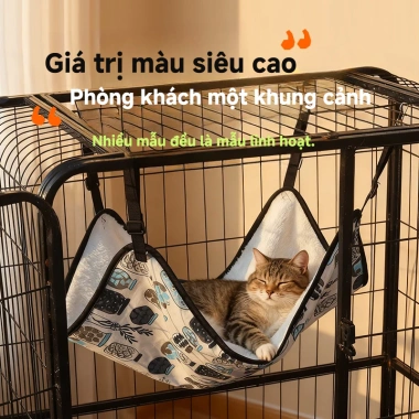 Võng treo chuồng mèo 2 lớp vải lông + canvas, đa màu, giảm còn 68,000 VND 7