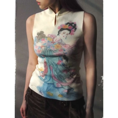 Vương miện giảm cân phong cách Trung Quốc cheongsam áo vest ôm sát, giá 234.144₫
