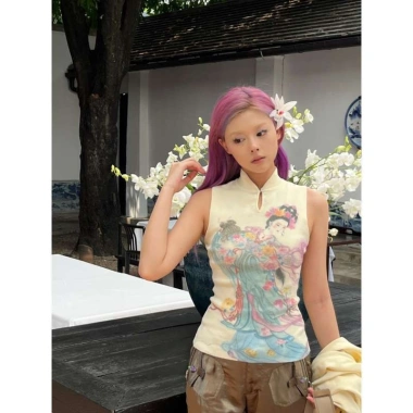 Vương miện giảm cân phong cách Trung Quốc cheongsam áo vest ôm sát, giá 234.144₫ 4