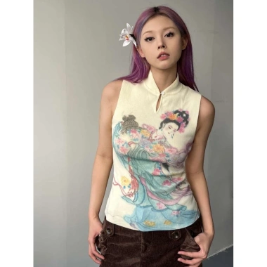 Vương miện giảm cân phong cách Trung Quốc cheongsam áo vest ôm sát, giá 234.144₫ 8