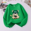 W.G.Q Áo Sweater bé trai, vải in hình hợp thời trang Mềm mại thoáng khí thấm mồ hôi Thích hợp cho trang phục thể thao ngoài trời