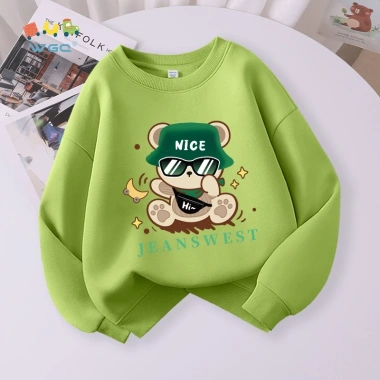 W.G.Q Áo Sweater bé trai, vải in hình hợp thời trang Mềm mại thoáng khí thấm mồ hôi Thích hợp cho trang phục thể thao ngoài trời
