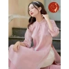 Xả lẻ áo dài nữ cách tân 4 tà thêu hoa hồng pastel - Siêu xinh, giá rẻ 260k 2