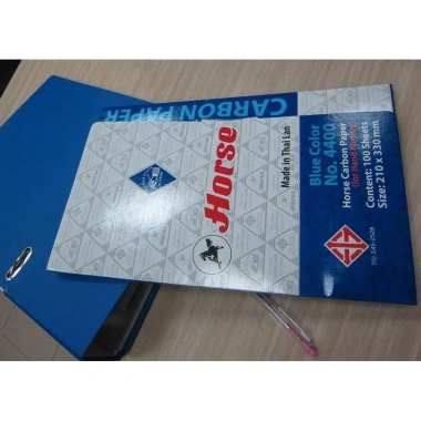 [Xấp 100 Tờ] Giấy Than Xanh Horse H-4.400 Thái Lan Nét Đậm Tái Sử Dụng Nhiều Lần 3