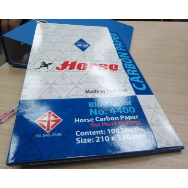 [Xấp 100 Tờ] Giấy Than Xanh Horse H-4.400 Thái Lan Nét Đậm Tái Sử Dụng Nhiều Lần 5