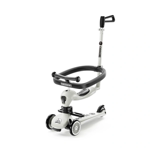 Hình ảnh sản phẩm Xe chòi chân scooter cao cấp cho bé Cooghi Velo Kids có mái che, cần đẩy, bánh LED phát sáng