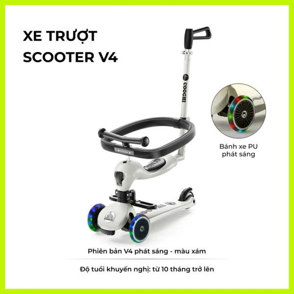 Cách chọn xe chòi scooter cho bé: đánh giá tính năng mái che và đèn LED của Cooghi Velo Kids