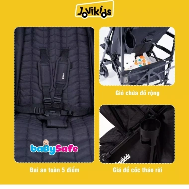 Xe Đẩy Bé Gấp Gọn Jovikids Ezra 0‑3 tuổi 0‑22kg – Nhẹ An Toàn Giá 2.6 Triệu 3