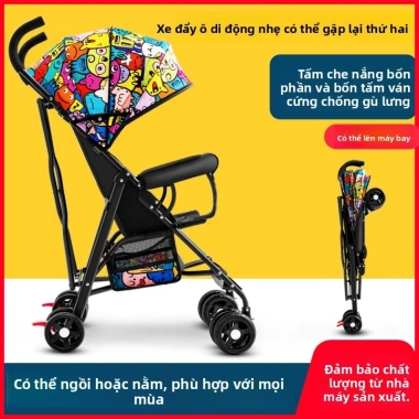 Xe đẩy em bé bán buôn ô dù nhẹ gọn, ngồi và nằm, dễ gấp cho mùa hè - Giá ưu đãi 1.022.700