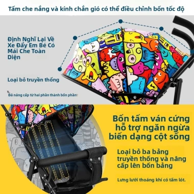 Xe đẩy em bé bán buôn ô dù nhẹ gọn, ngồi và nằm, dễ gấp cho mùa hè - Giá ưu đãi 1.022.700