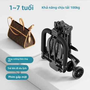 Xe đẩy em bé nhẹ gập gọn, mở 1 chạm, phù hợp trẻ 1‑7 tuổi – Di động, tiện lợi
