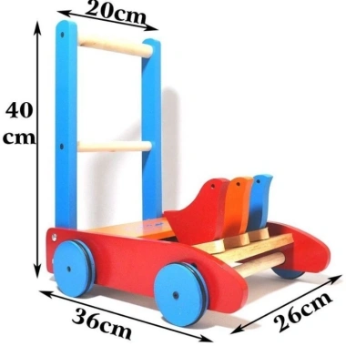 Xe gỗ tập đi cho bé 1‑3 tuổi – Đồ chơi vận động hình con gà an toàn, 125.200₫