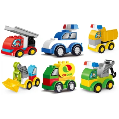 Xe Lắp Ráp Mini Bé - Cứu Hỏa, Cảnh Sát, Ben, Bồn, Xúc, Cẩu - Đồ Chơi Trí Tuệ 35.500 VND