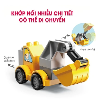 Xe tải lắp ráp Feelo 7 chi tiết - Đồ chơi an toàn cao cấp cho bé, chỉ 65.000₫ 4
