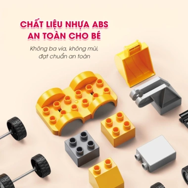 Xe tải lắp ráp Feelo 7 chi tiết - Đồ chơi an toàn cao cấp cho bé, chỉ 65.000₫ 6