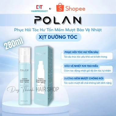 Xịt Dưỡng Tóc POLAN + Dầu Gội Tím, Chống Sót Da Đầu, Khử Mùi Amoniac - Giá 275k