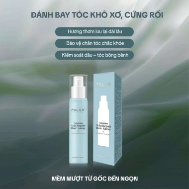 Xịt Dưỡng Tóc POLAN + Dầu Gội Tím, Chống Sót Da Đầu, Khử Mùi Amoniac - Giá 275k