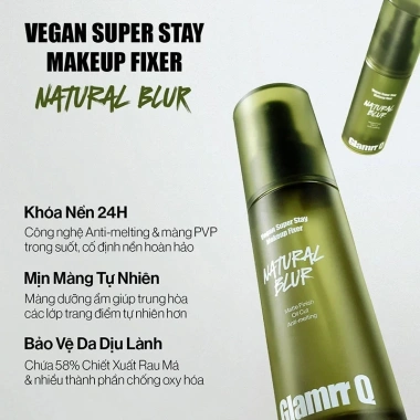 Xịt Khóa Nền Cố Định Thuần Chay Glamrr Q 130ml – Fixer Vegan Da Nhạy Cảm, 169k