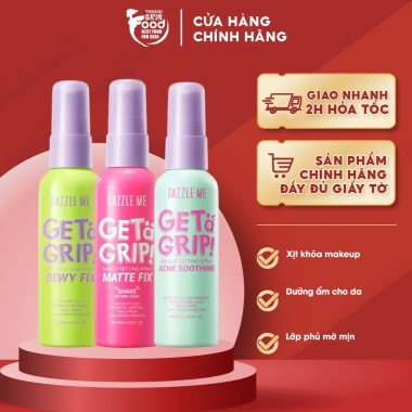 Xịt Khóa Nền DAZZLE ME Get A Grip 60ml - Cố Định Trang Điểm Lâu Trôi, 89.000 VND