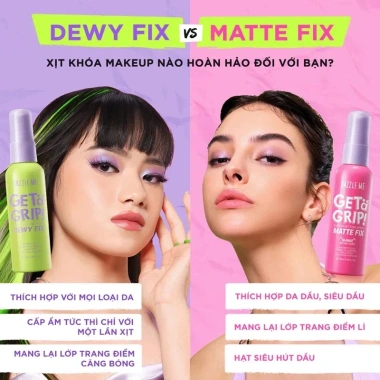Xịt Khóa Nền DAZZLE ME Get A Grip 60ml - Cố Định Trang Điểm Lâu Trôi, 89.000 VND