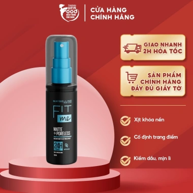 Xịt Khóa Nền Maybelline Fit Me Matte Poreless 60ml Kiềm Dầu, Mịn Lì, Giá 238k